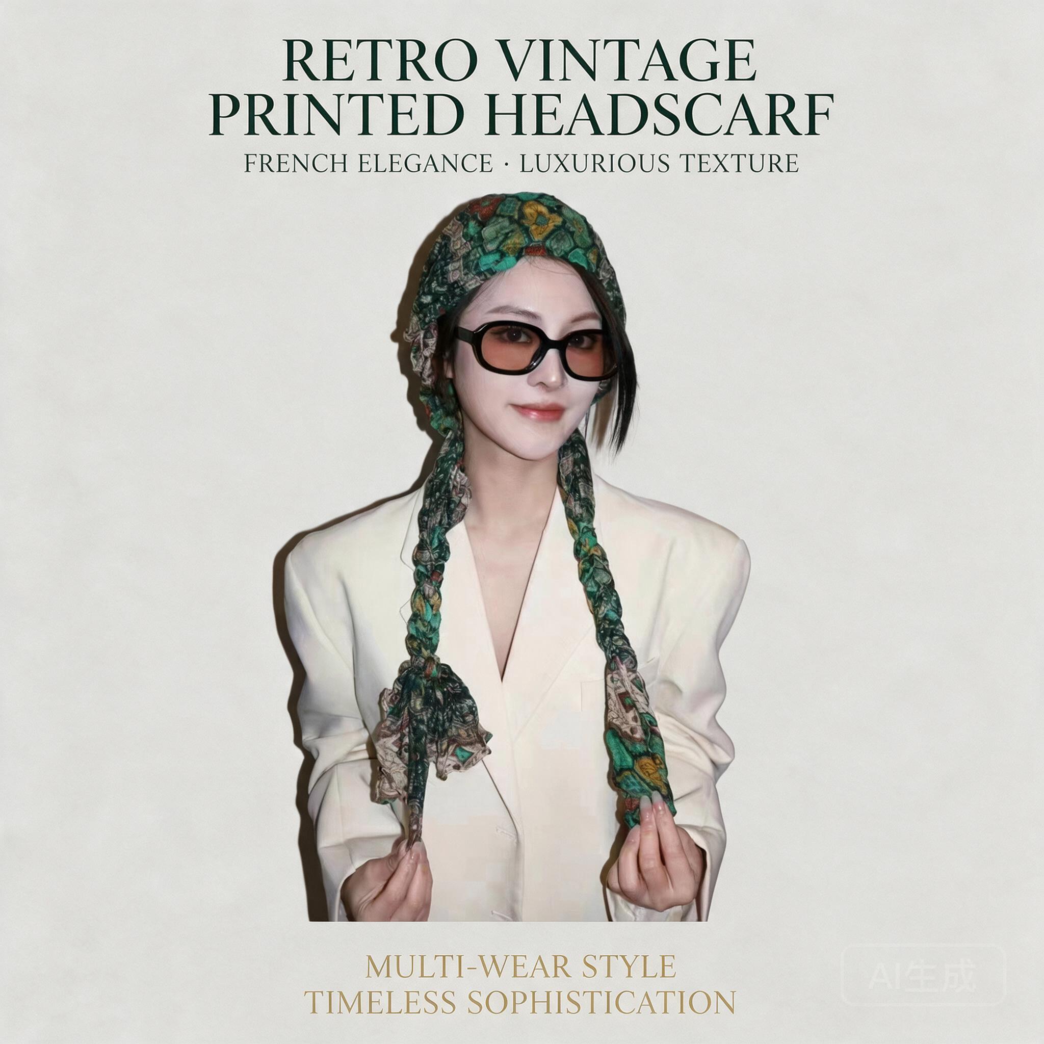 Vintage Fashion Wear - Винтажный женский головной платок с этническим