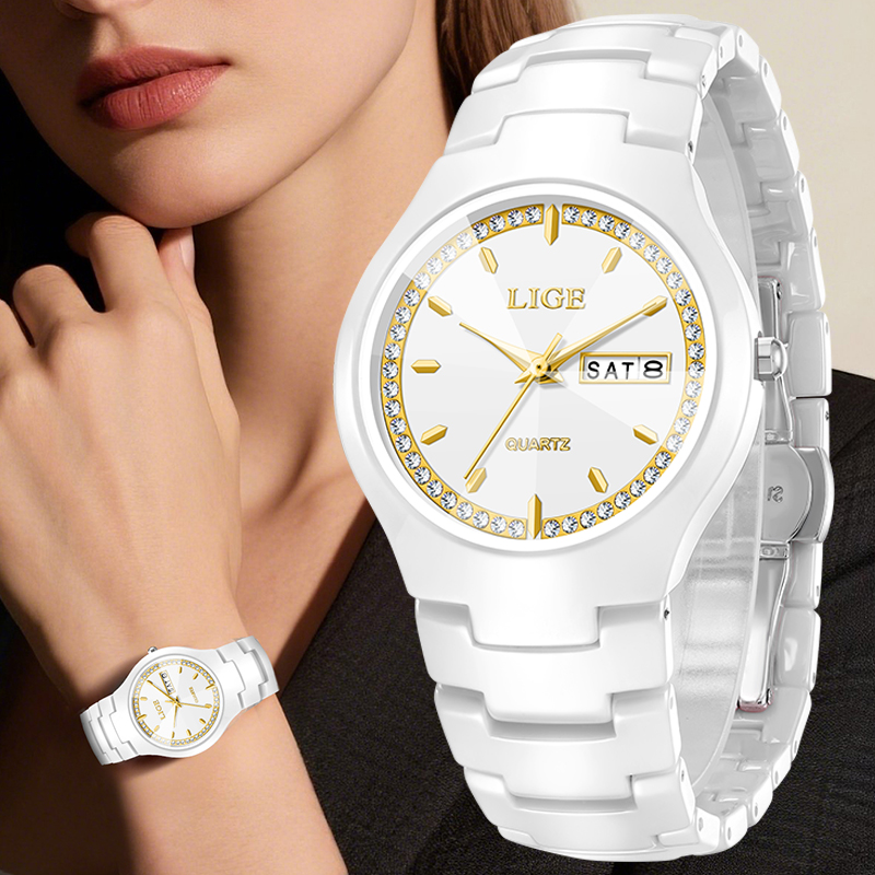 Vintage Fashion Complete - Керамические часы LIGE, элегантные женские часы