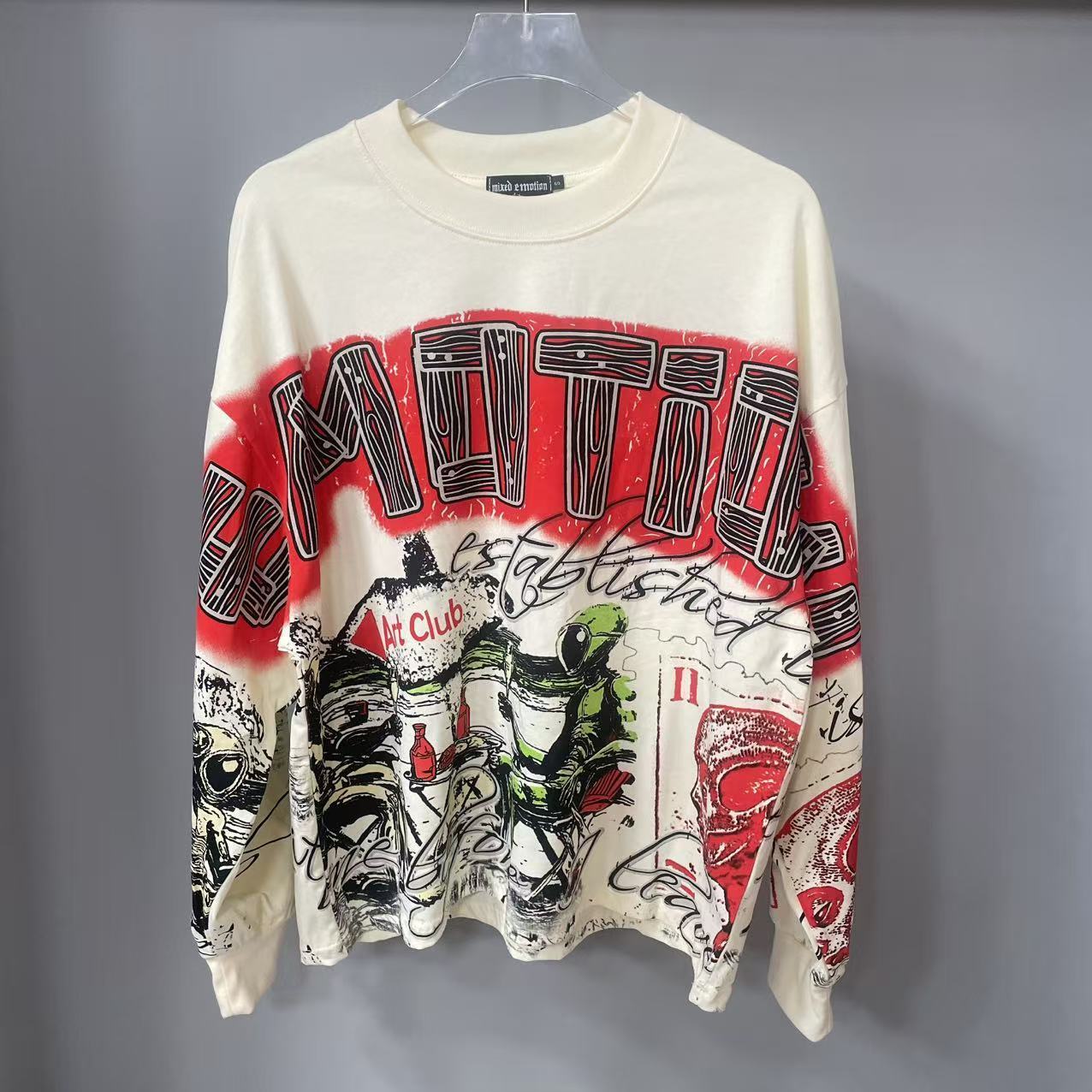Vintage Fashion Streetwear - Высококачественная дизайнерская футболка с длинным рукавом