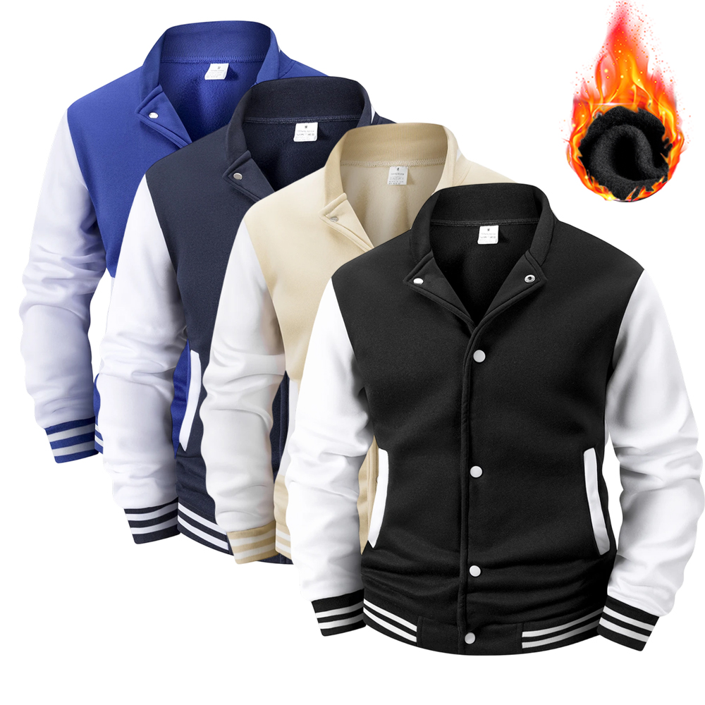 Varsity Jacket Wool - Мужская университетская куртка на флисовой подкладке,